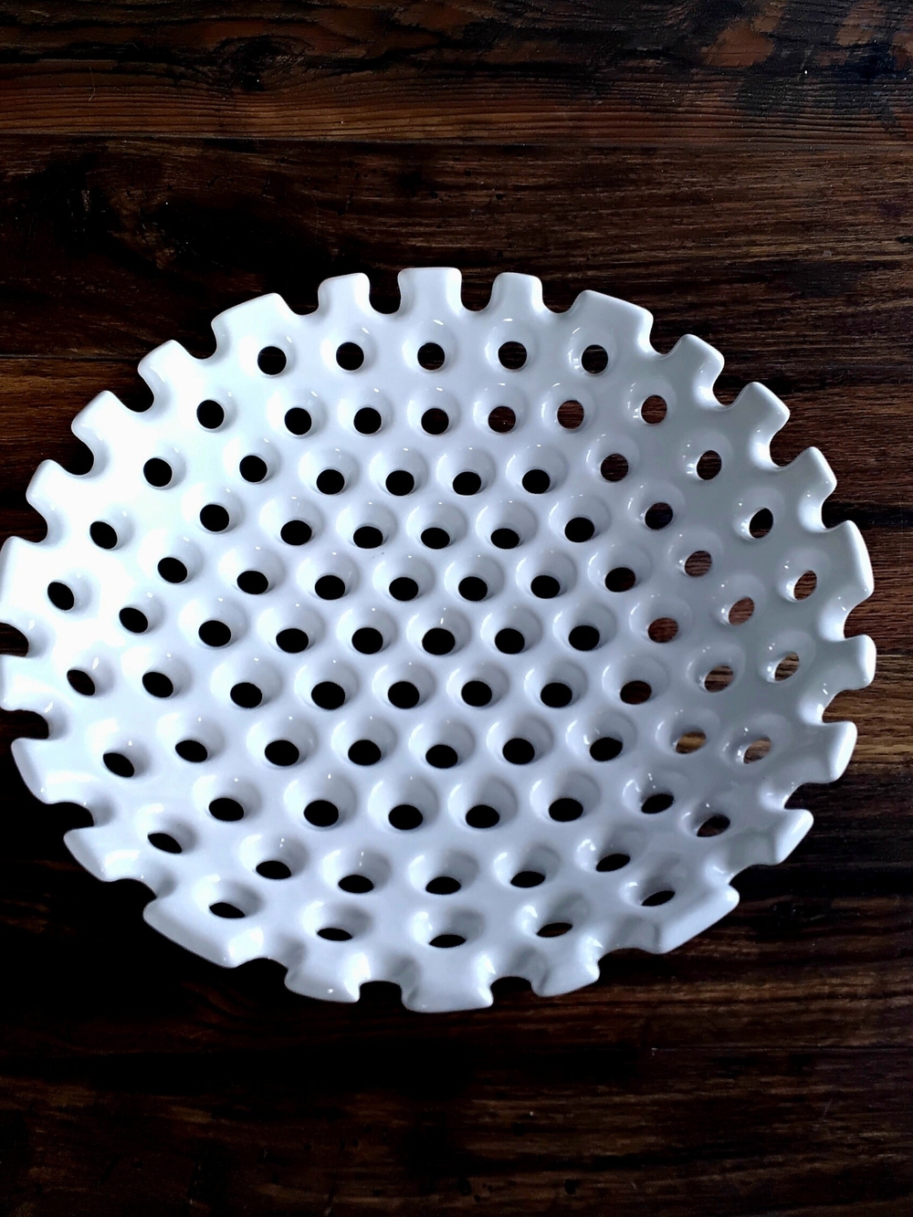 Ashland White Decorative Ceramic Lattice Style Bowl Centerpiece Dish
